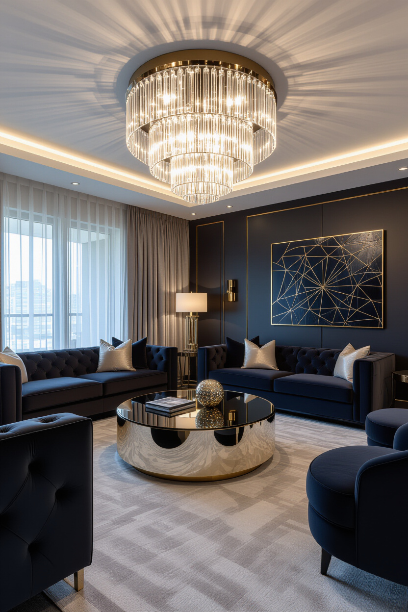 Modern Glam Living Room Luxury Home Decor: Bold and Beautiful