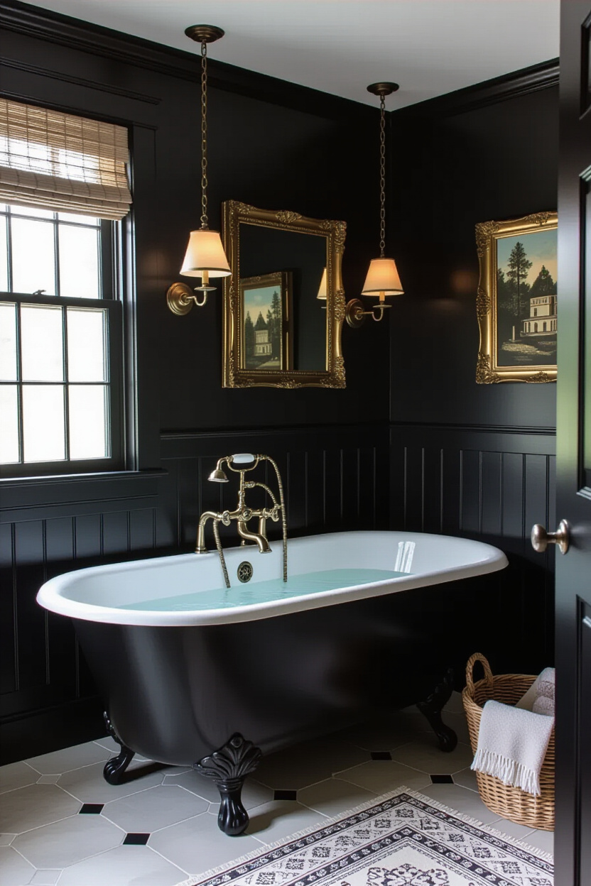 Moody Gothic Farmhouse Decor Bathroom Aesthetic