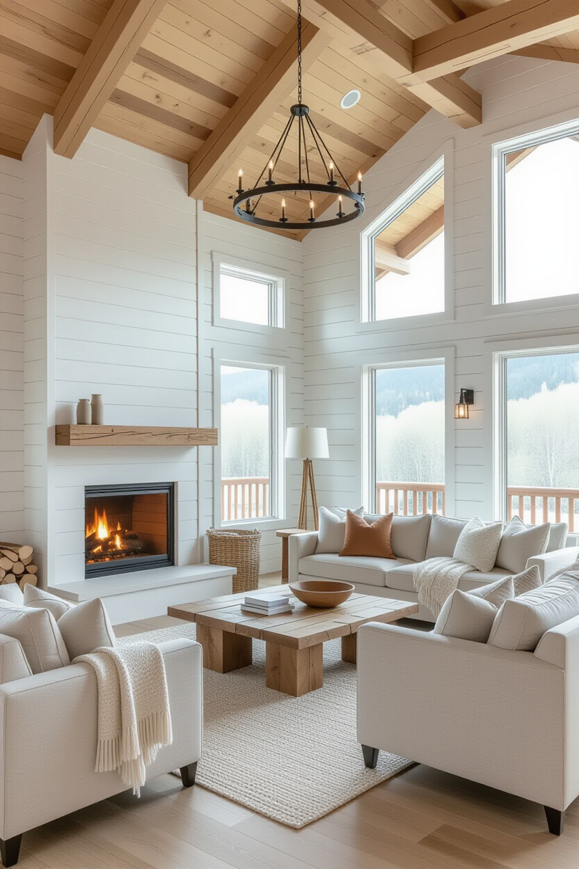 Painted Log Home Interior: A Fresh Take on Classic Structures