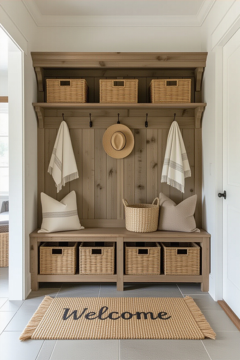 Rustic Farmhouse Decor Ideas for the Entryway