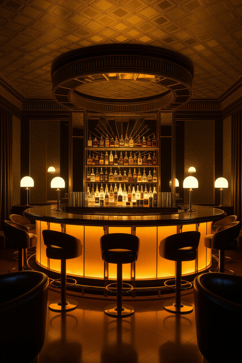 The Glamorous Vibe of an Art Deco Lounge Bar