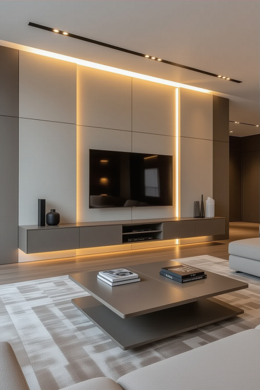 TV Wall Decor Living Room Modern Luxury: Statement Pieces