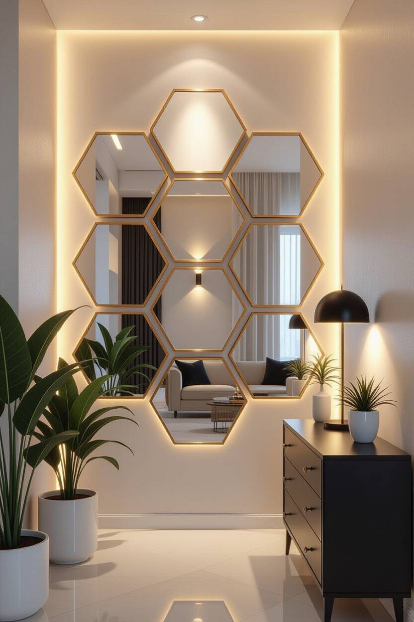 Achieve an Aesthetic Vibe with Hexagon Mirror Wall Decor