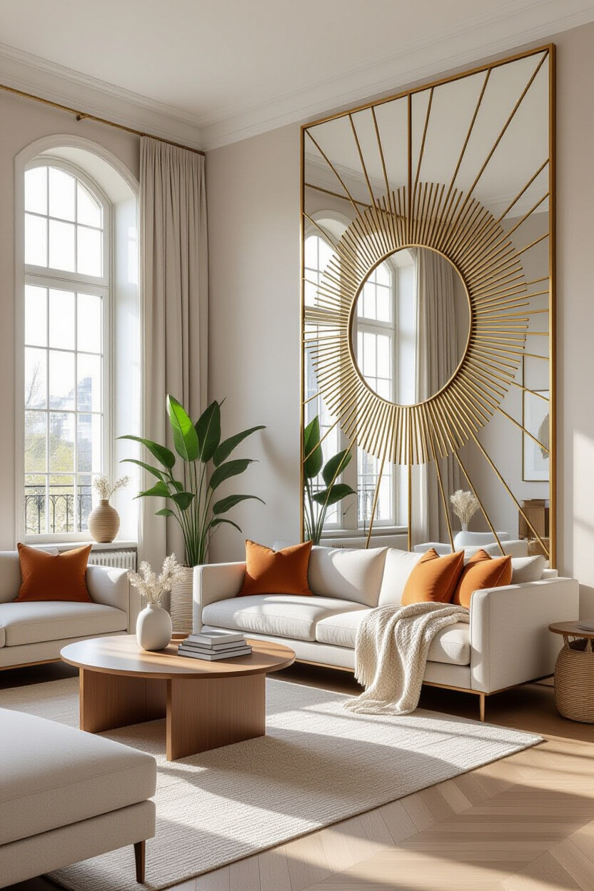 Adding Depth with Mirror Wall Decor Ideas for Living Rooms