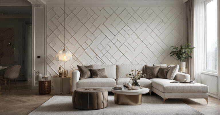 Stylish Diamond Living Room Walls