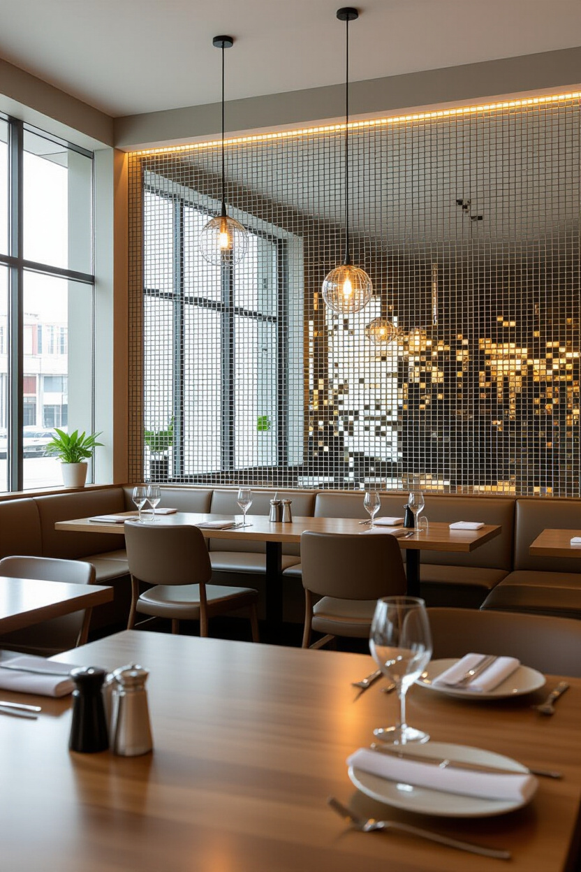 Artistic Expressions: Mirror Tiles on Wall Design