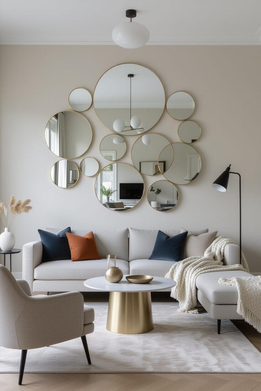 Circle Mirror Wall Decor Living Room: Creating Focal Points