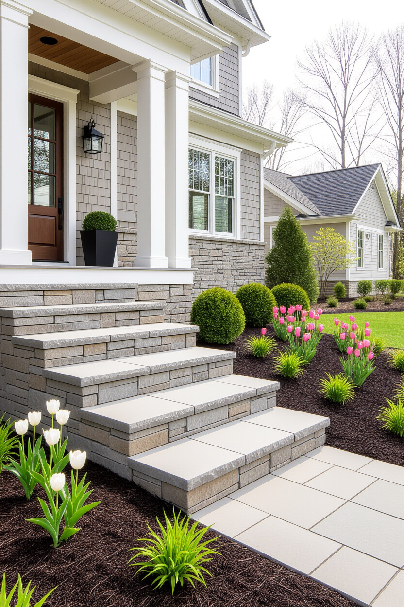 Coordinated Front Porch Landscaping Ideas for a Polished Space