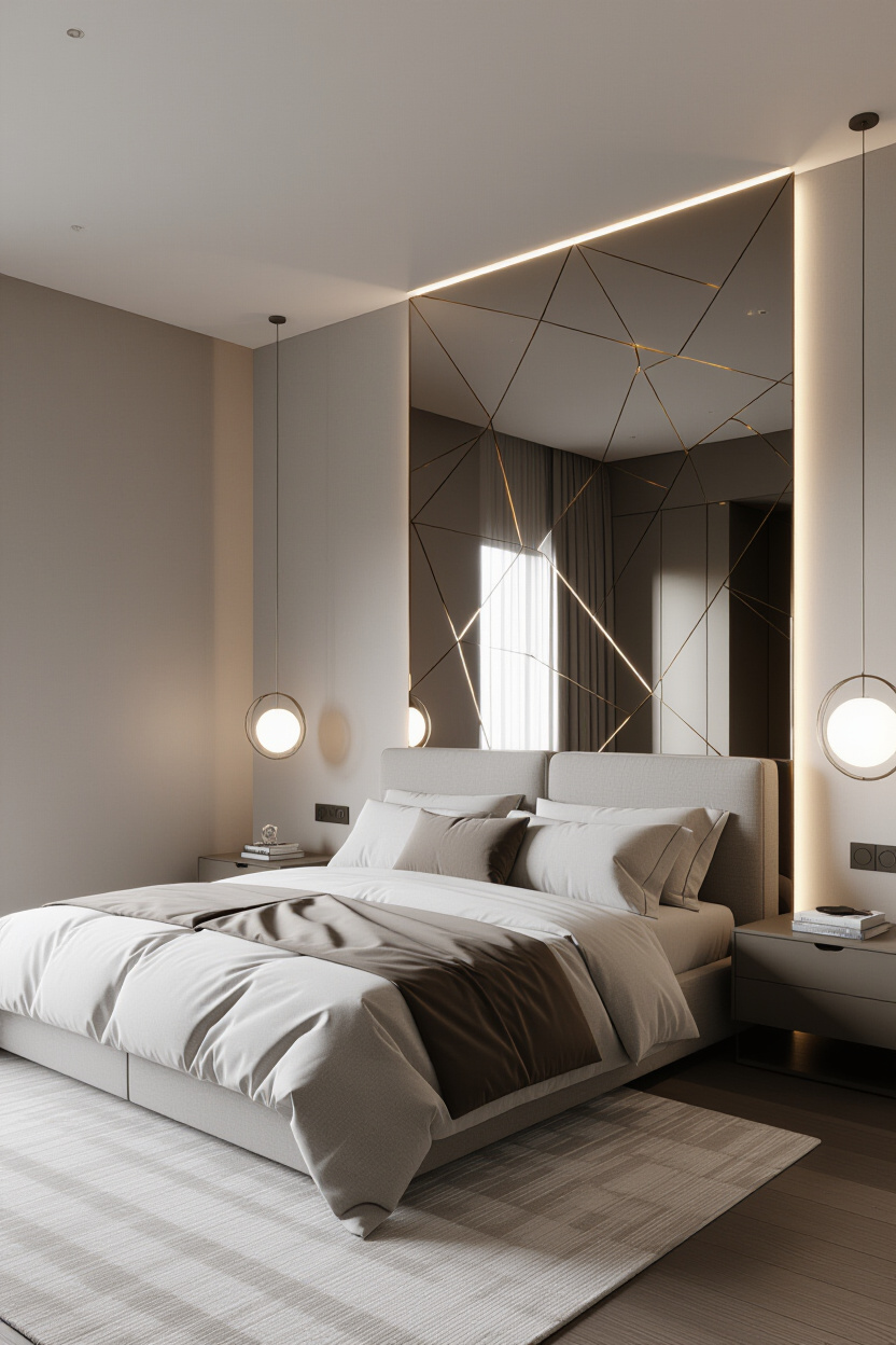 Create Drama: A Mirror Feature Wall for Your Bedroom