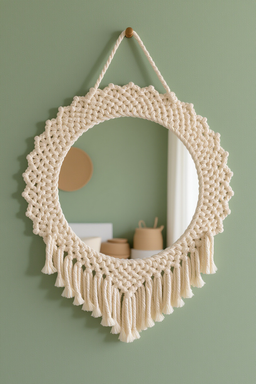 Creative Mirror Frame Ideas Using Crochet Textures