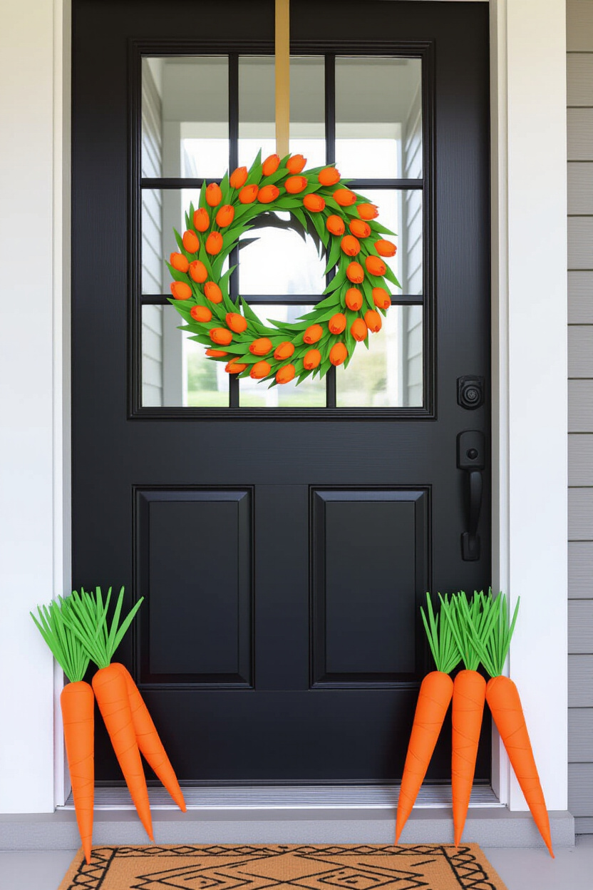 DIY Front Porch Decor with a Whimsical Carrot Vibe