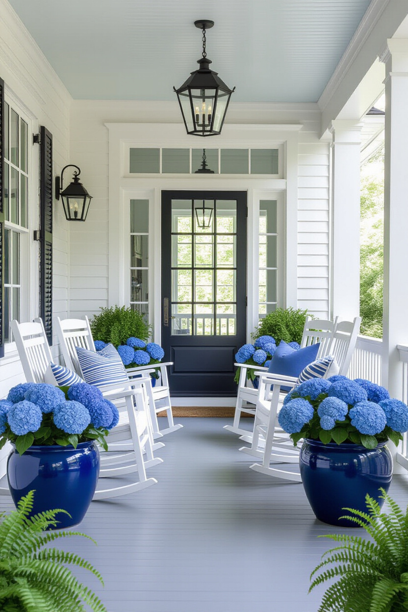 Front Porch Flower Pots Entrance Symmetry