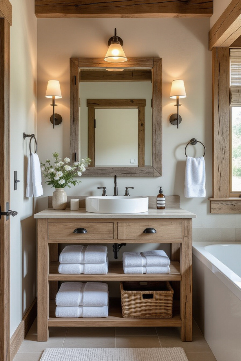 Functional Charm: Rustic Bathroom Mirror Cabinets