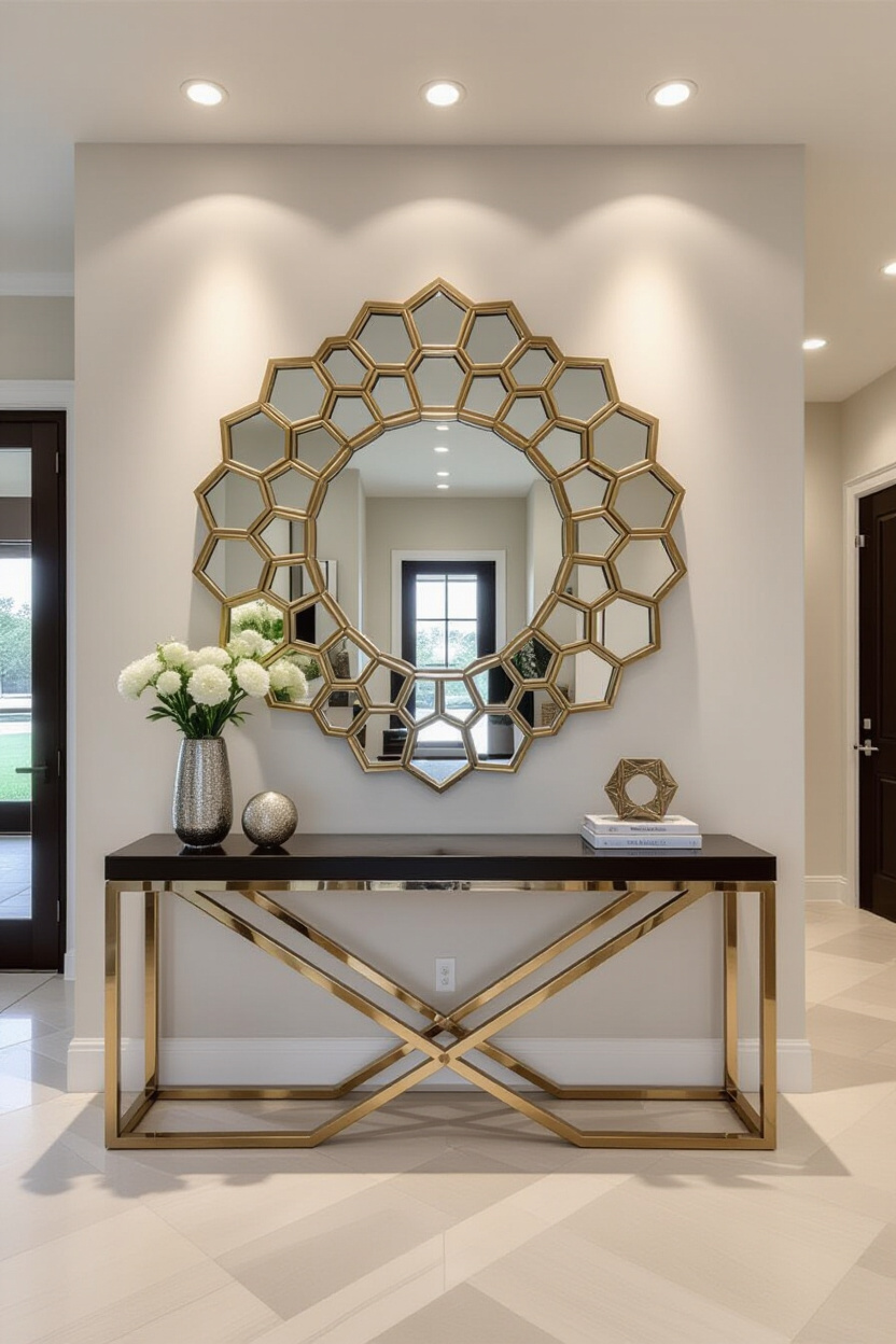 Geometric Appeal: Mastering the Hexagon Mirror Wall Look