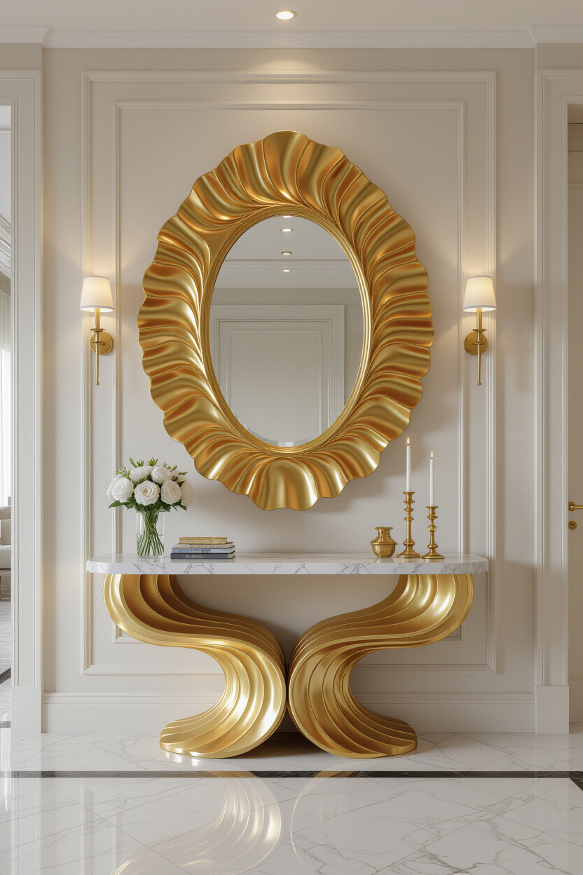 Gold Wavy Mirror: Adding a Touch of Luxury to Your Interior