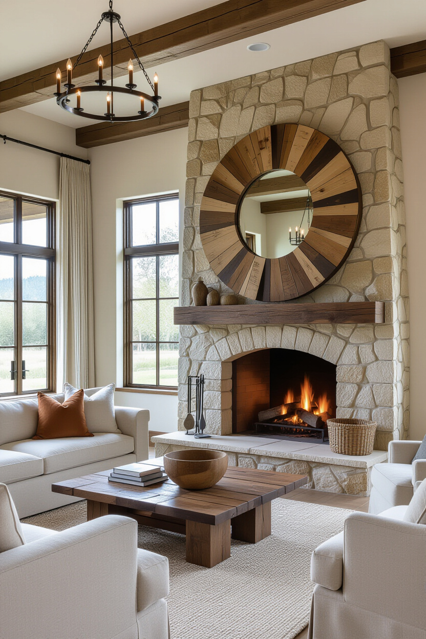 Grand Statements: Decorative Rustic Mirrors for Your Living Room