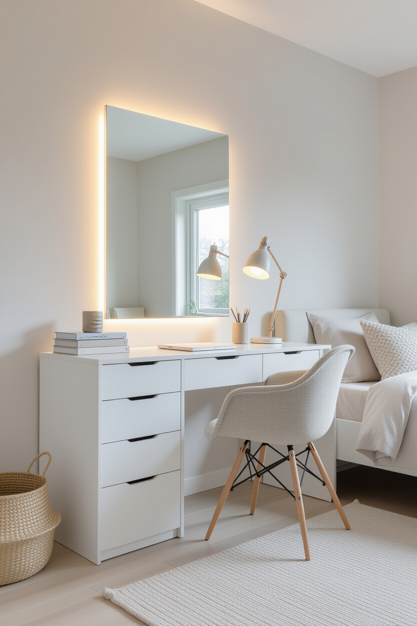 Hollywood Vanity Mirror Ikea Hacks for a Stylish Desk Design