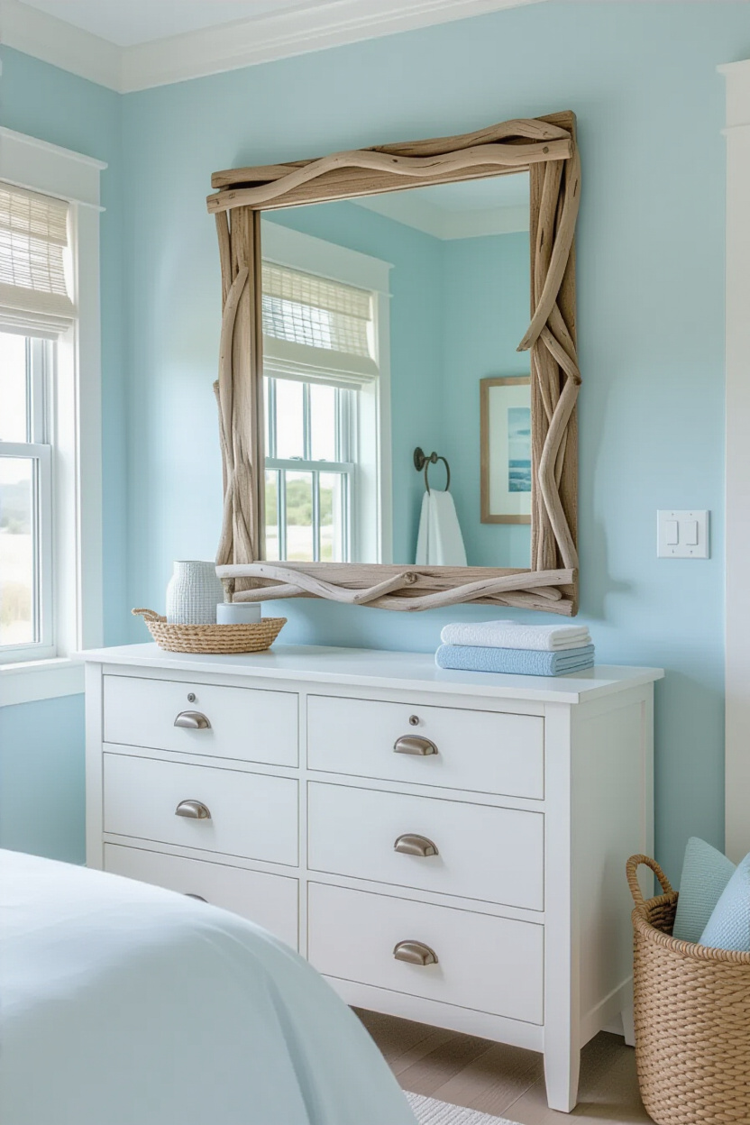Infusing Serenity: Coastal Rustic Mirror Styles with Driftwood Charm
