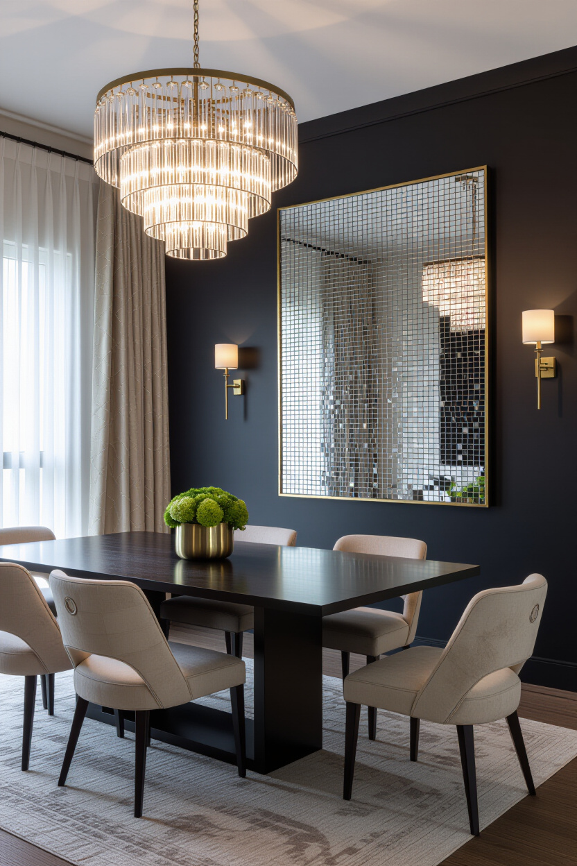 Intricate Mosaic Mirror Wall Art for Texture