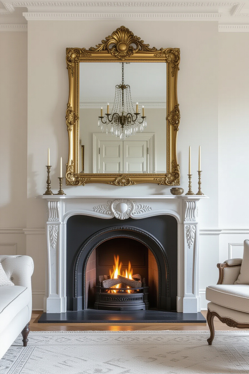 Living Room Mirror Over Fireplace: A Classic Focal Point