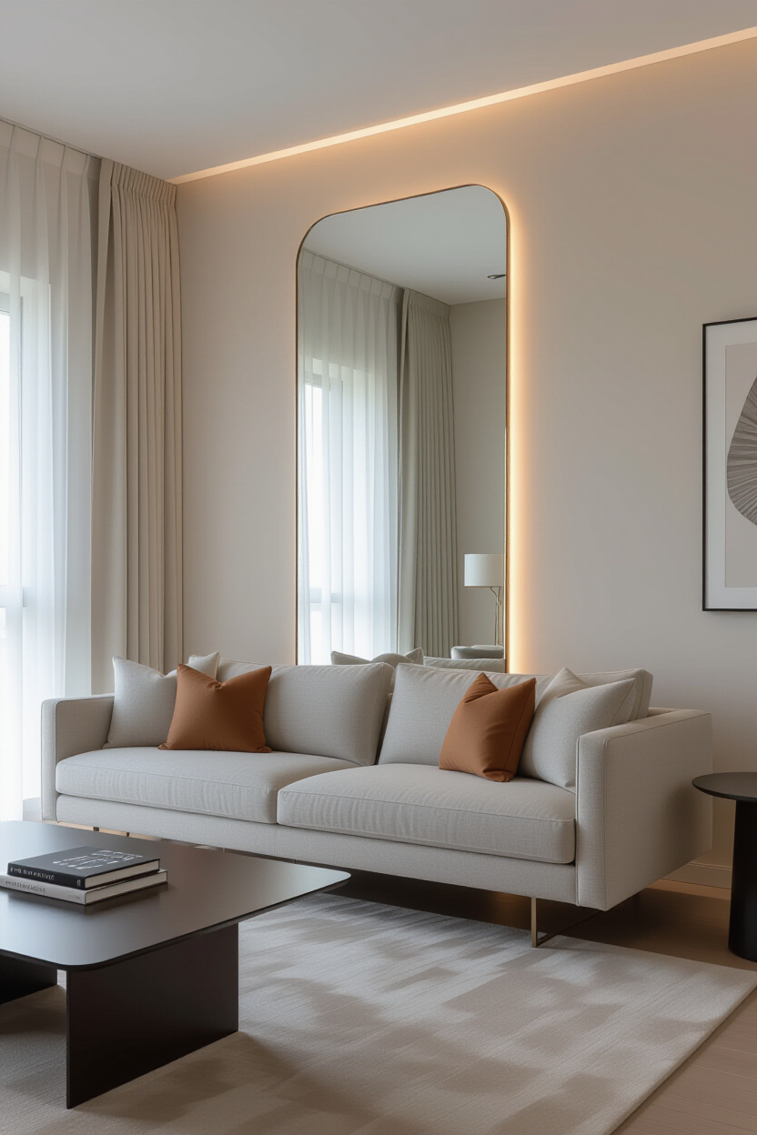 Mirror Behind Sofa: Creative Placement for Depth