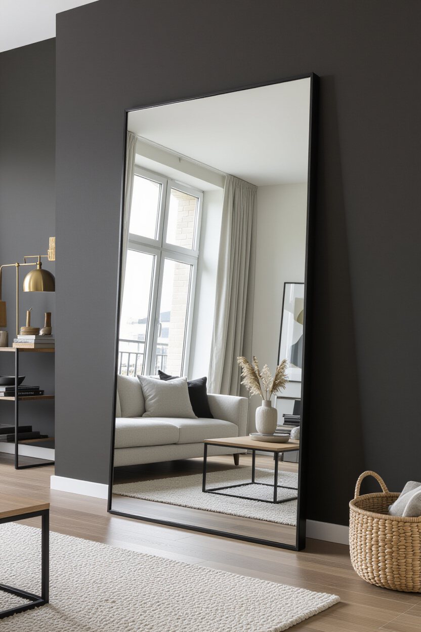 Modern Living Room Wall Mirror Decor Ideas