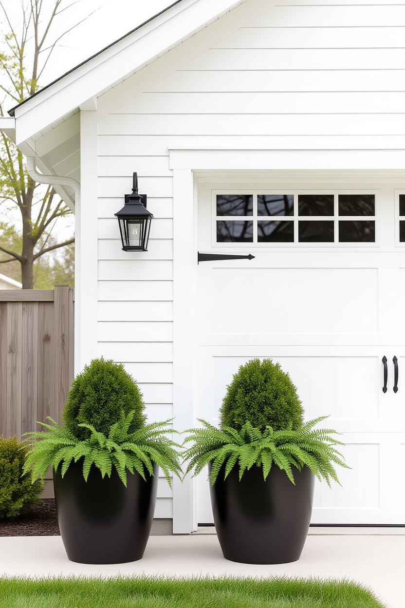 Planters in Front of Garage Space Integration
