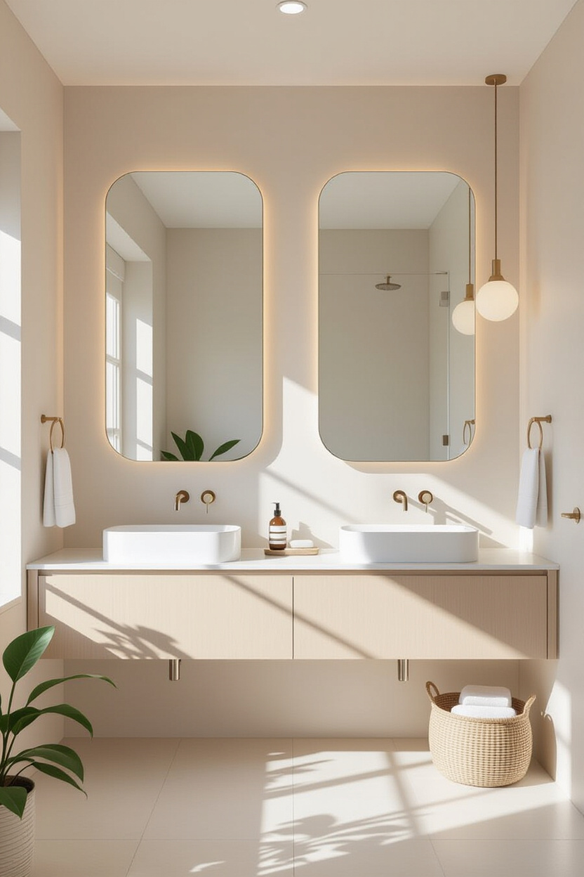 Spa-Like Serenity: The Full Wall Mirror in Bathroom Interior Design