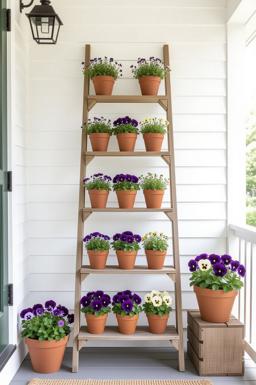 Spring Front Porch Decor Entrance with a Vintage Farmhouse Look