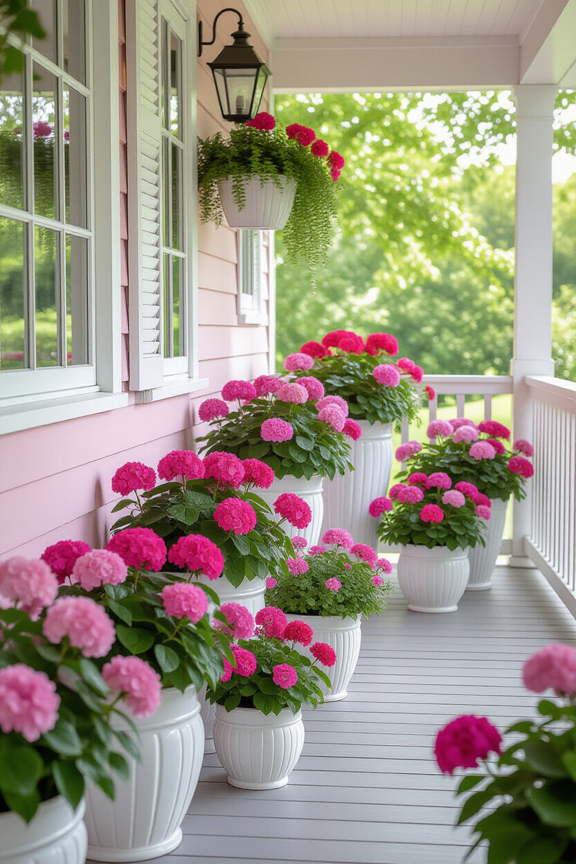 Spring Potted Flowers Porches Color Palette