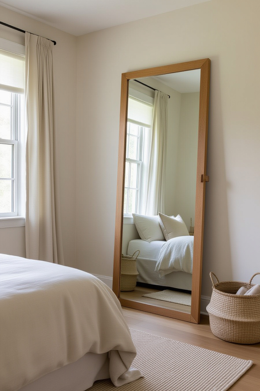 Standing Mirror Decor for a Cozy Bedroom Vibe