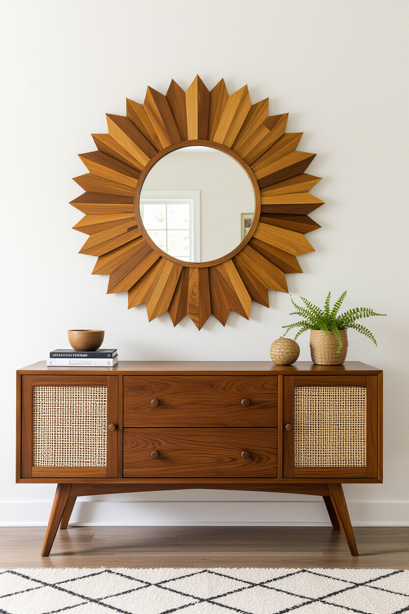 Sunburst Mirror Crafts and DIY Wall Mirror Ideas