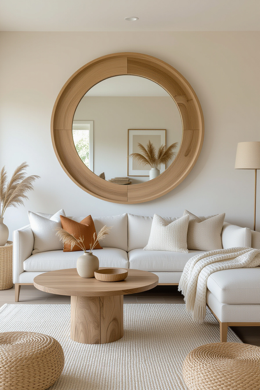 The Cozy Aesthetic: Softening with Living Room Mirrors
