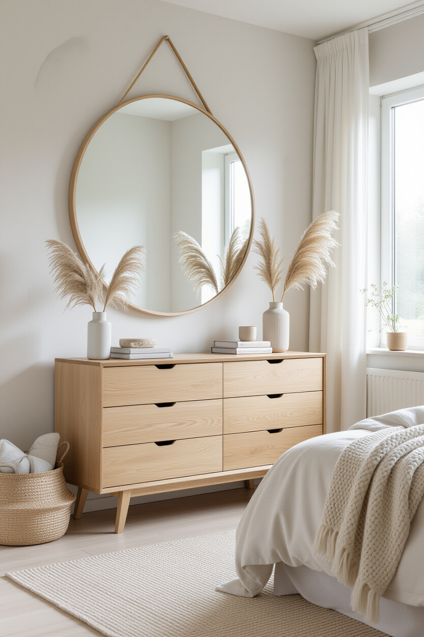 The Soft Curves of Circle Mirror Wall Decor