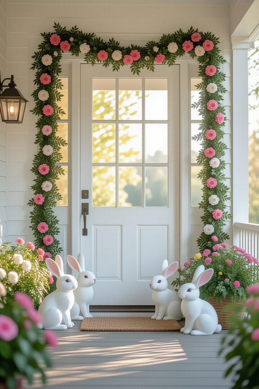 Traditional Spring Easter Decor Look for the Front Entryway