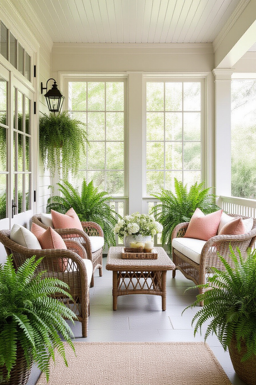 Transitional Spring Summer Front Porch Decor for a Seasonal Space