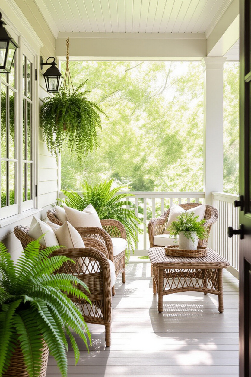 Transitional Spring Summer Front Porch Decor Style