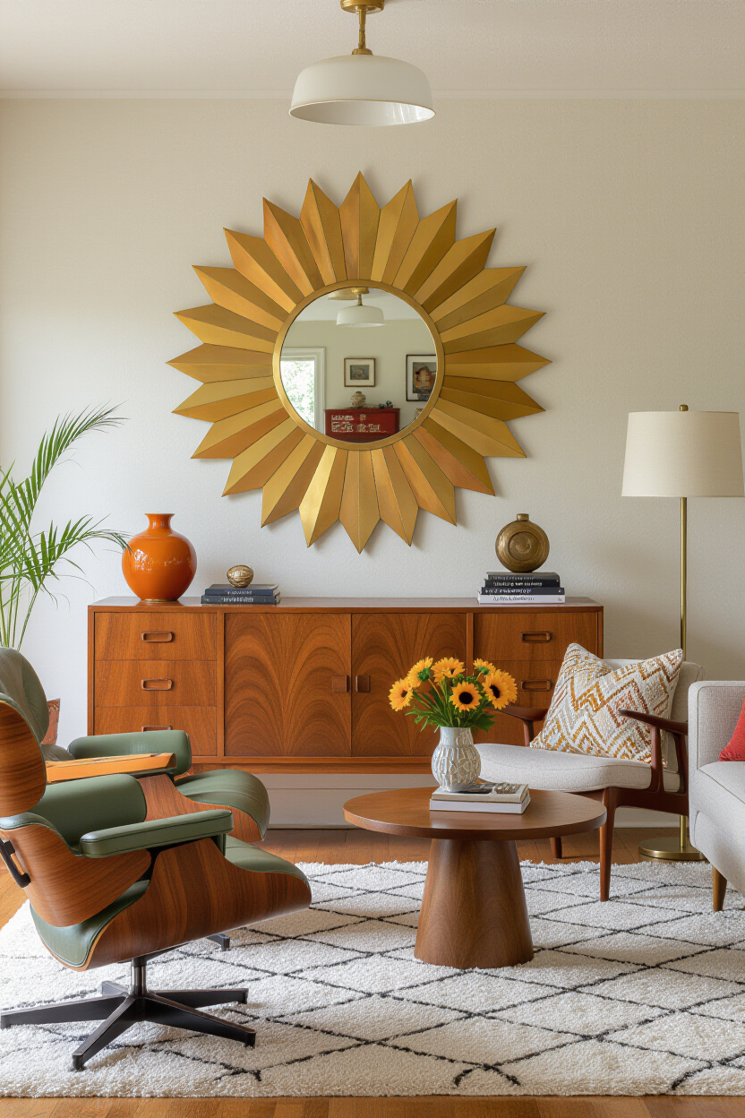 Vintage Modern Living Room Mirror Ideas: A Nod to the Past