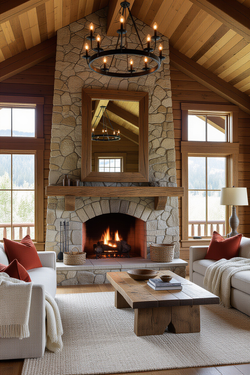 Wood Wall Mirror Designs for a Rustic Cabin Vibe